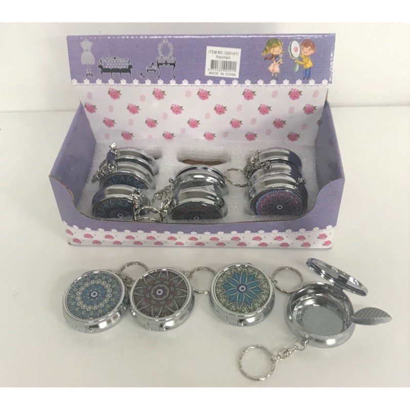 Pocket Ashtray with Keychain Patterns 5cm
