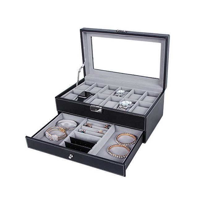Watch Box with Jewelry Drawer 12WATCH