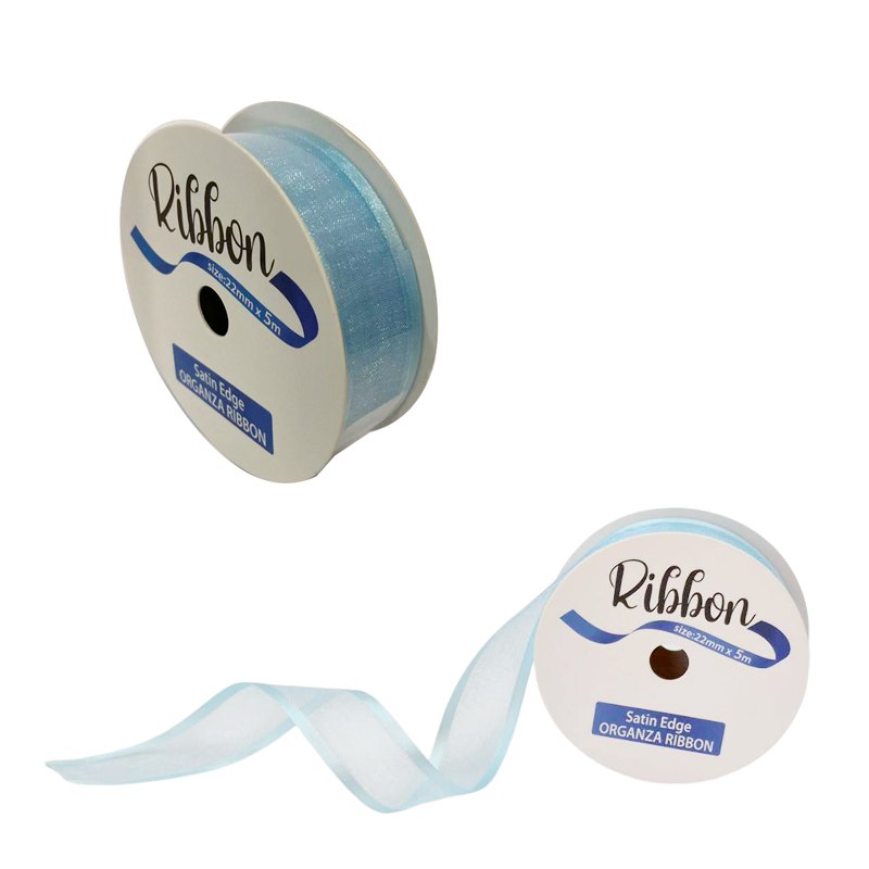 Ribbon Organza Satin Edge 22mmx5m Baby Blue