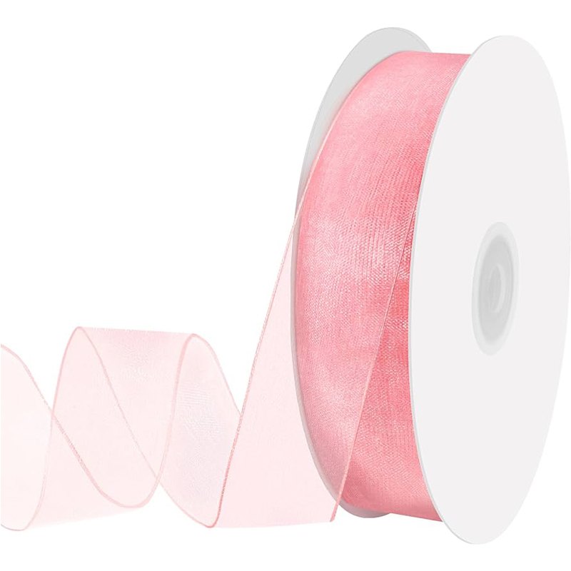 Ribbon Organza Satin Edge 22mmx5m Baby Pink