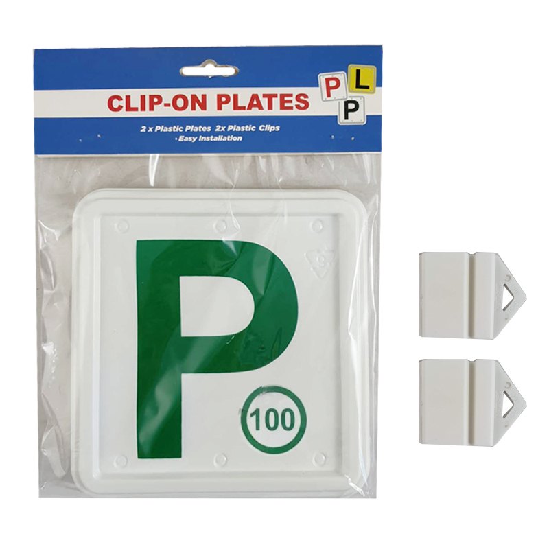 Car Plates 2pc with Clips Nsw Green P