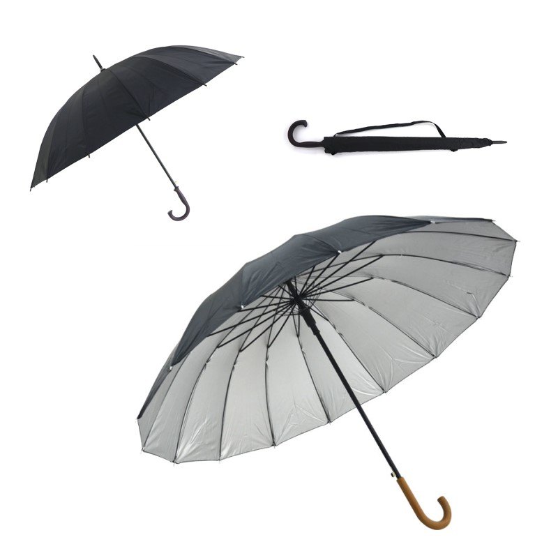 Rain Umbrella Black 70CMX16K