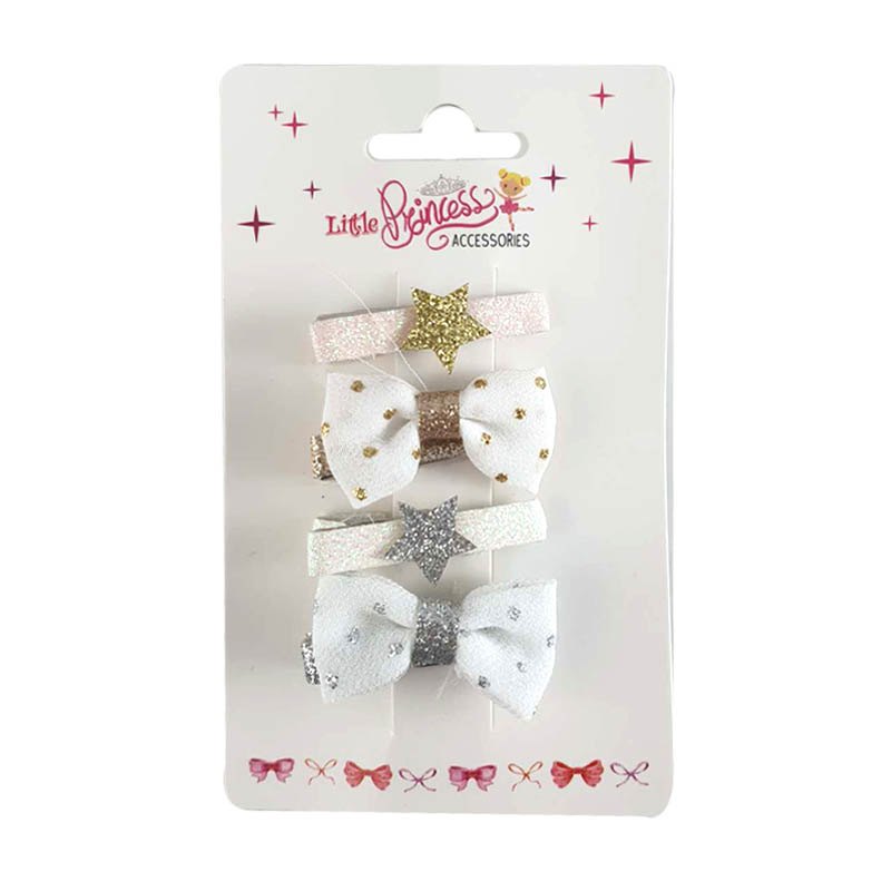 Kids Hair Set 2pc Bow Clips + 2 Clips with Star