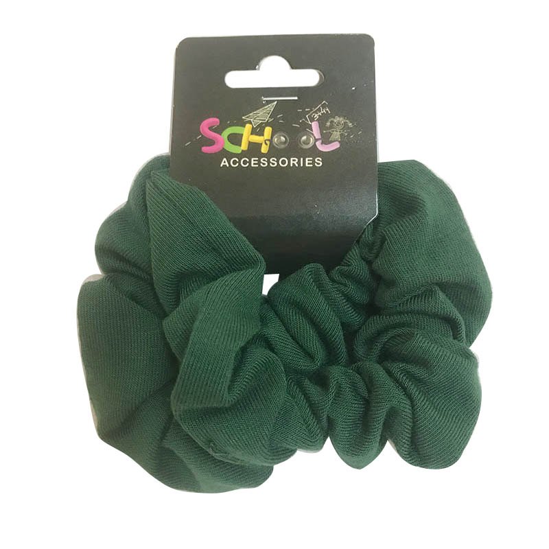 School Dark Green Scrunchies 2pc