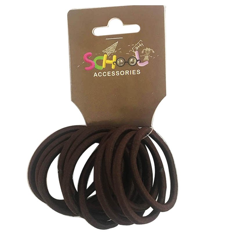 School Brown Hair Bands 12pc