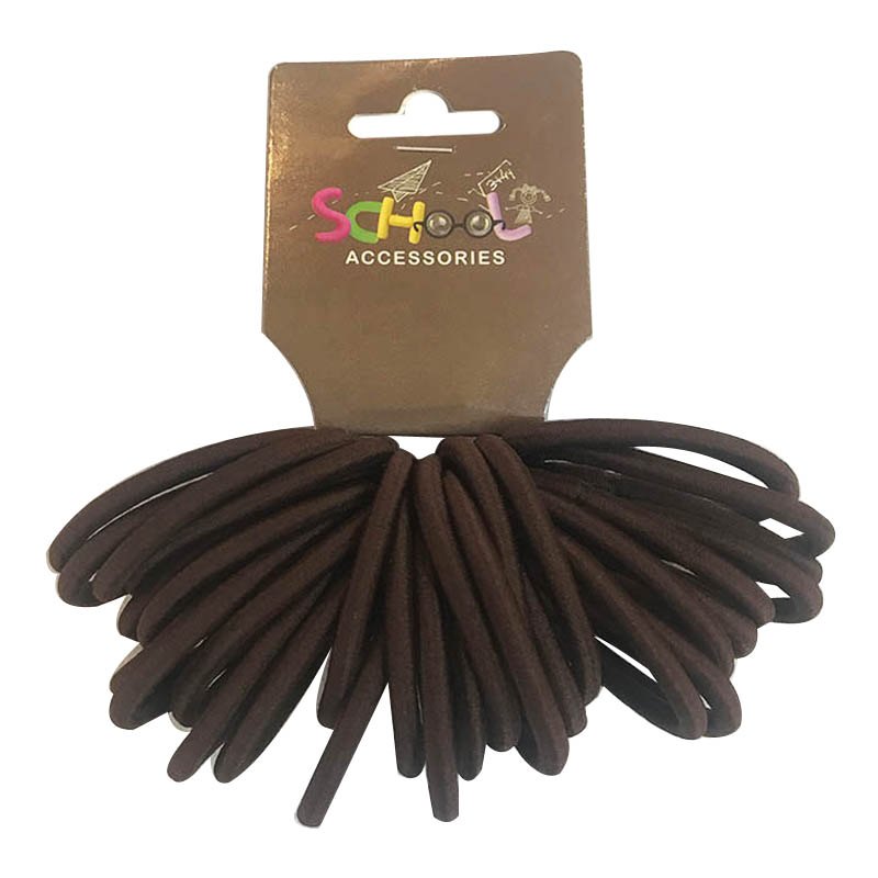 School Brown Hair Bands 30pc