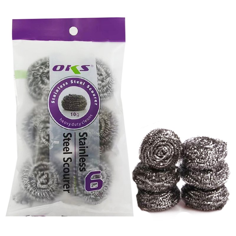Clean Scourers 6pc 10g S/steel