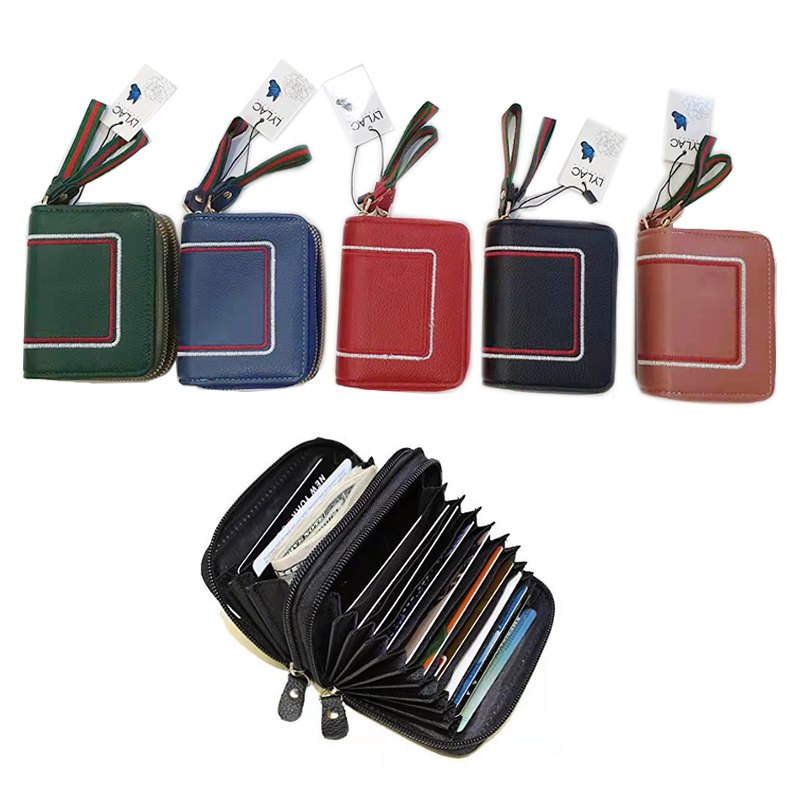 Ladys Wallet Double Zipper Assorted Assorted Colours