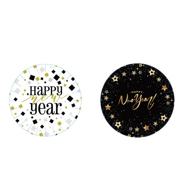 New Year Paper Plates 12pk 9"/22.86cm