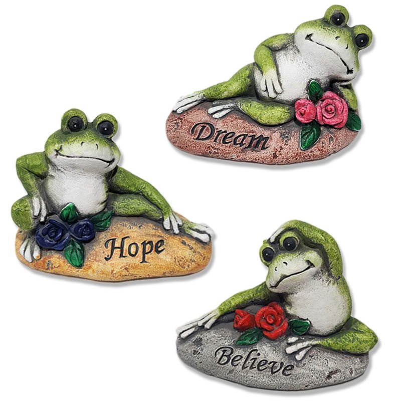Garden Cement Yoga Frog 3 Assorted 11x5x8cm