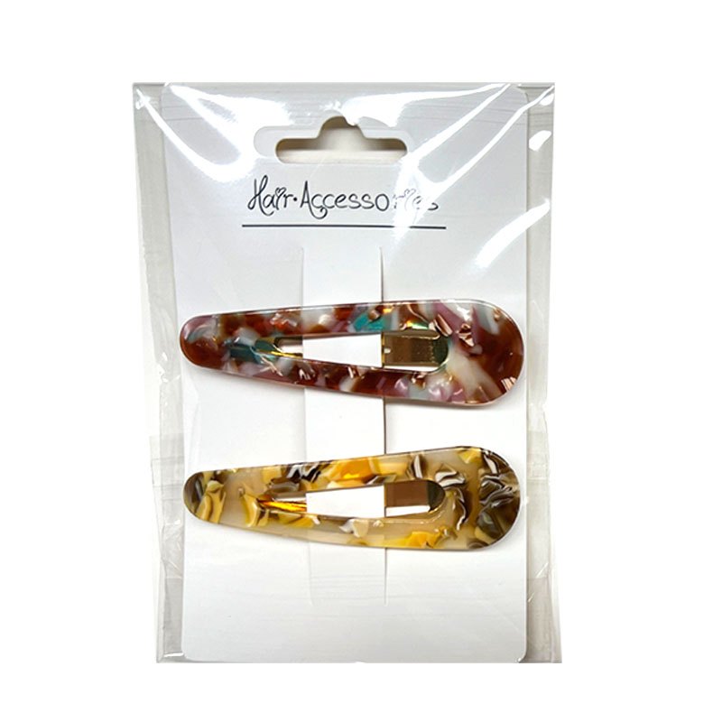 Hair Clips 2pc Amber Colors