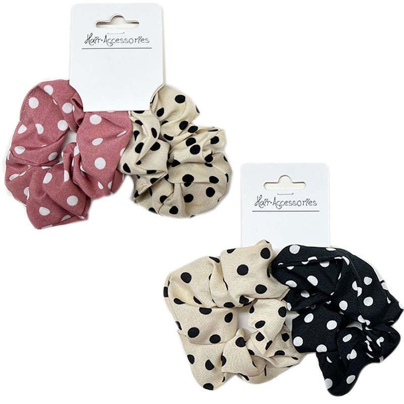 Hair Bands 2pc Assorted Colours with Dots