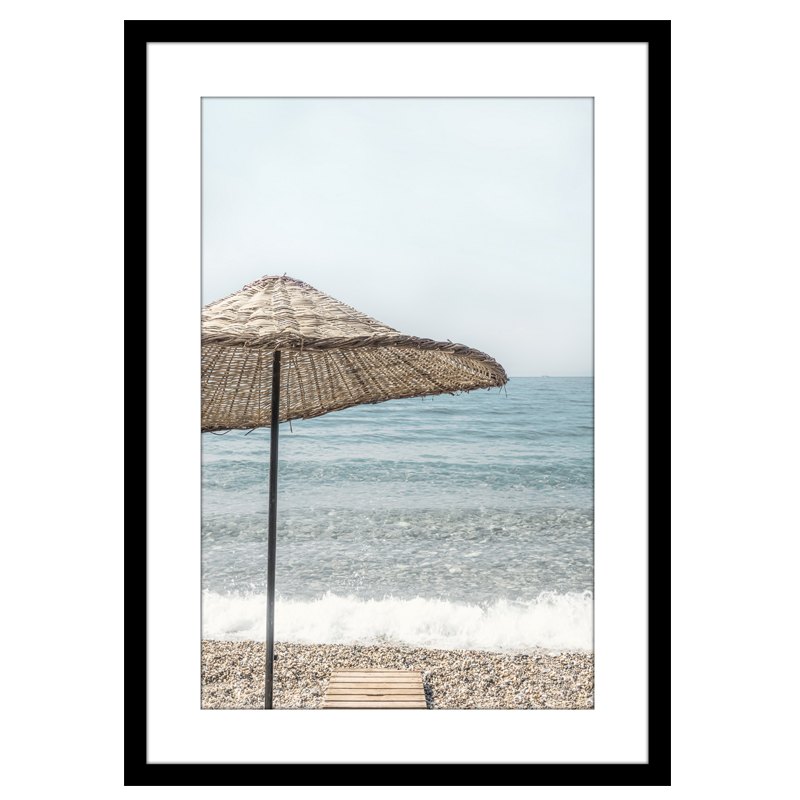 Canvas with Frame Thatched Umbrella 50x70cm