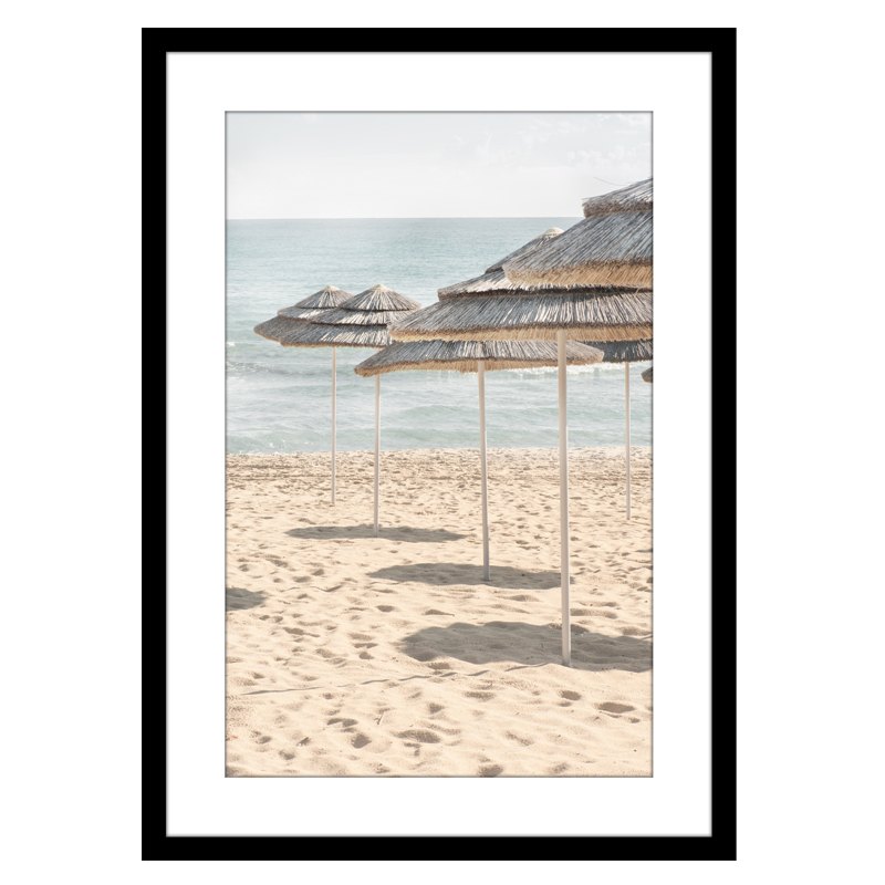 Canvas with Frame Thatched Umbrella 50x70cm