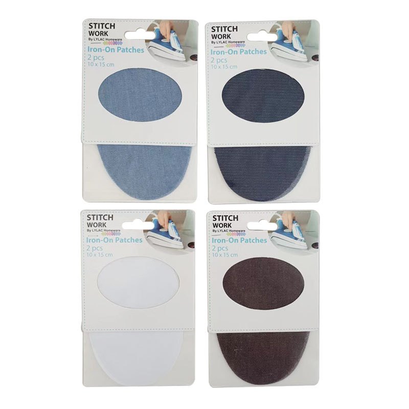 Stitchwork Iron on Patch 2pc 10x15cm Assorted Assorted Colours