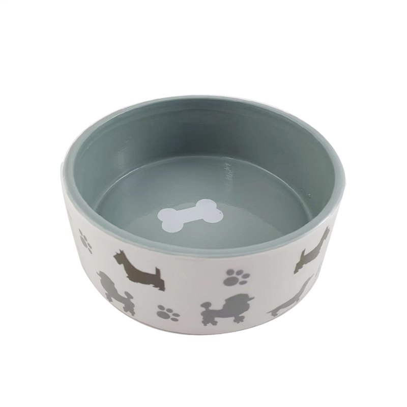 Ceramic Pet Bowl 20x7cm Dog & Paw Dsn