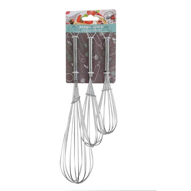 Baking S/steel Egg Whisk 7"+8"+10"