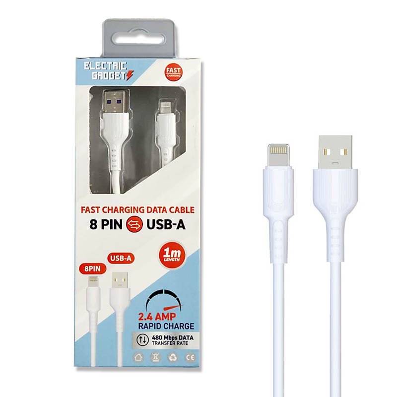Electrical Fast Charge USB Cable 8PIN TO Usb-a 1m