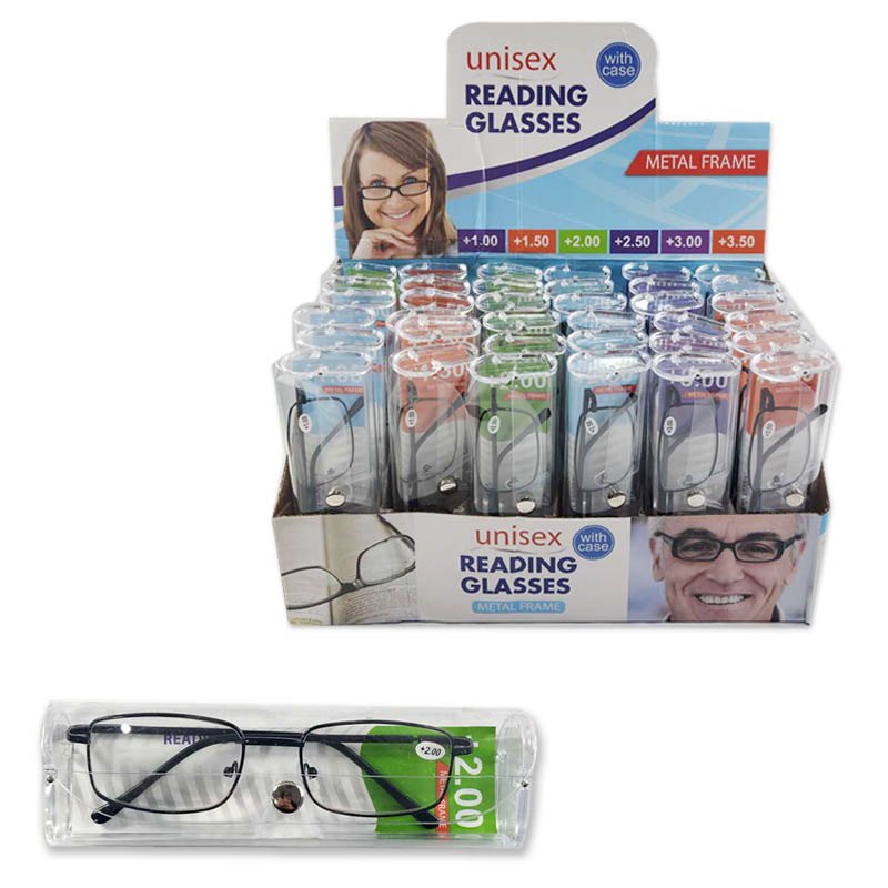 Reading Glasses with Case Metal Frame