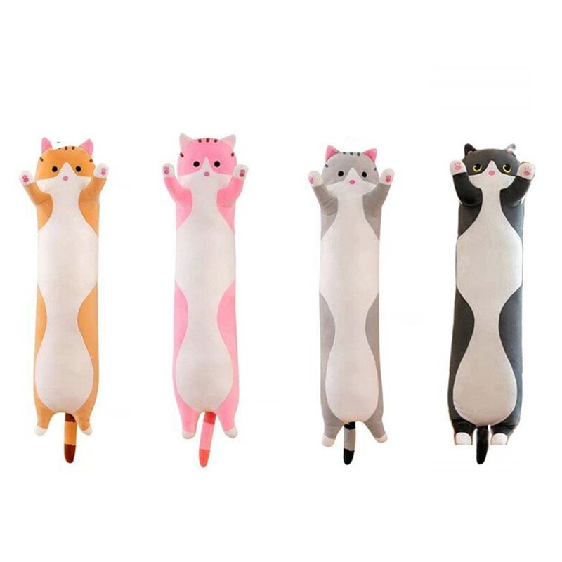 Plush Toy Sleepy Cat 70cm Assorted Colours