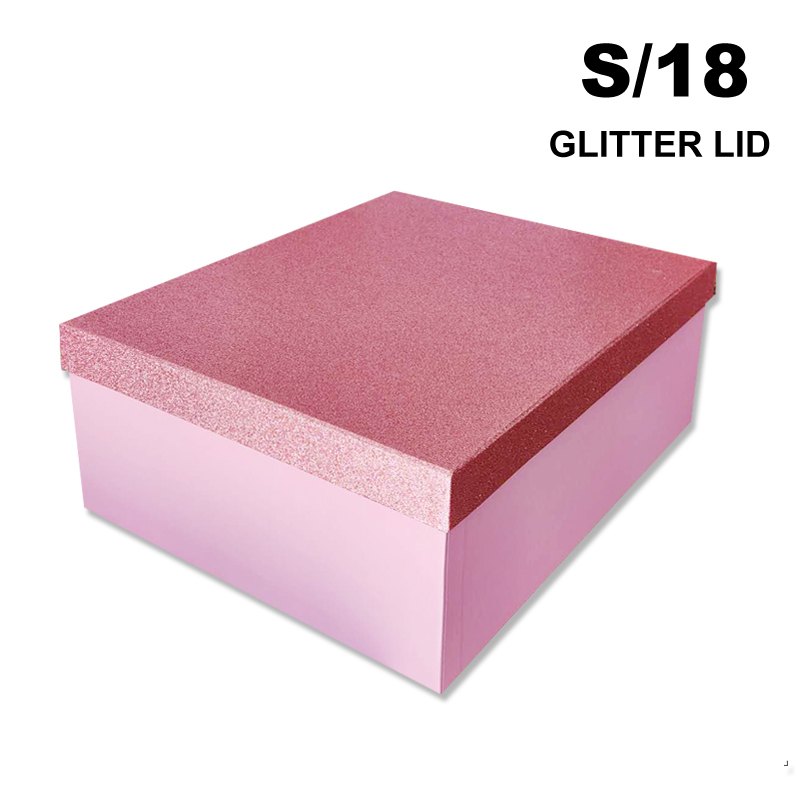 GiftBox S/18 Glitter Lid Pink 42x34x16.5cm