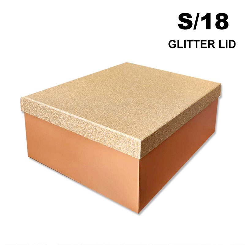GiftBox S/18 Glitter Lid Gold 42x34x16.5cm
