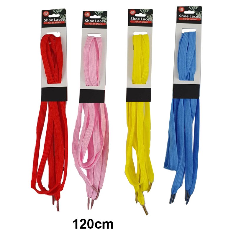 Shoe Laces 120cm Mixed Assorted Colours