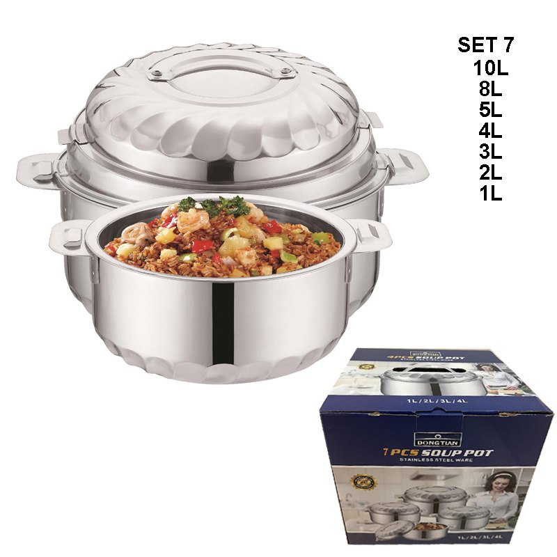 S/steel Food Warmer SET7 10L, 8L,5L,4L,3L,2L,1L