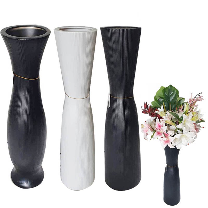 Vase Ceramic 76cm Black/white