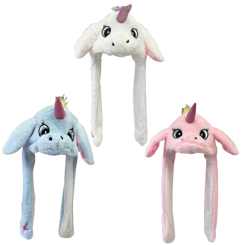Plush Animal Head Hat Unicorn Dancing Ears