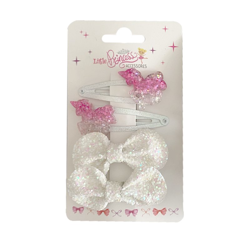 Kids Hair Clips 2 Unicorn 2 Bows