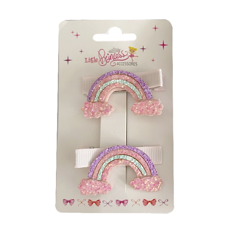 Kids Hair Clips 2pc Rainbow