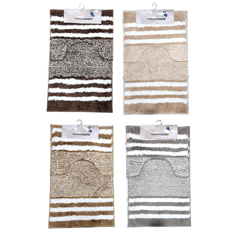 Bathmat S/2 48X78+48X40CM Assorted Colours