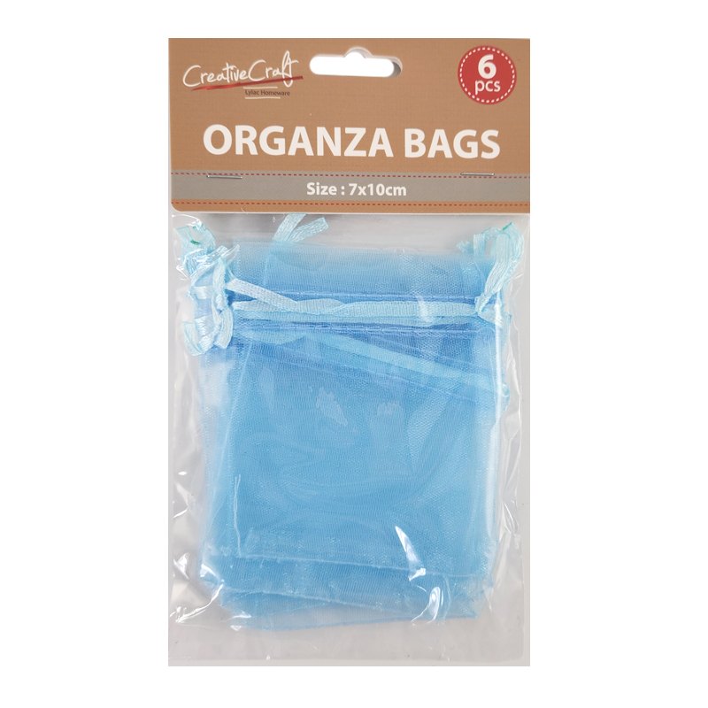 Craft Organza Bag 6pk 7x10cm L. Blue