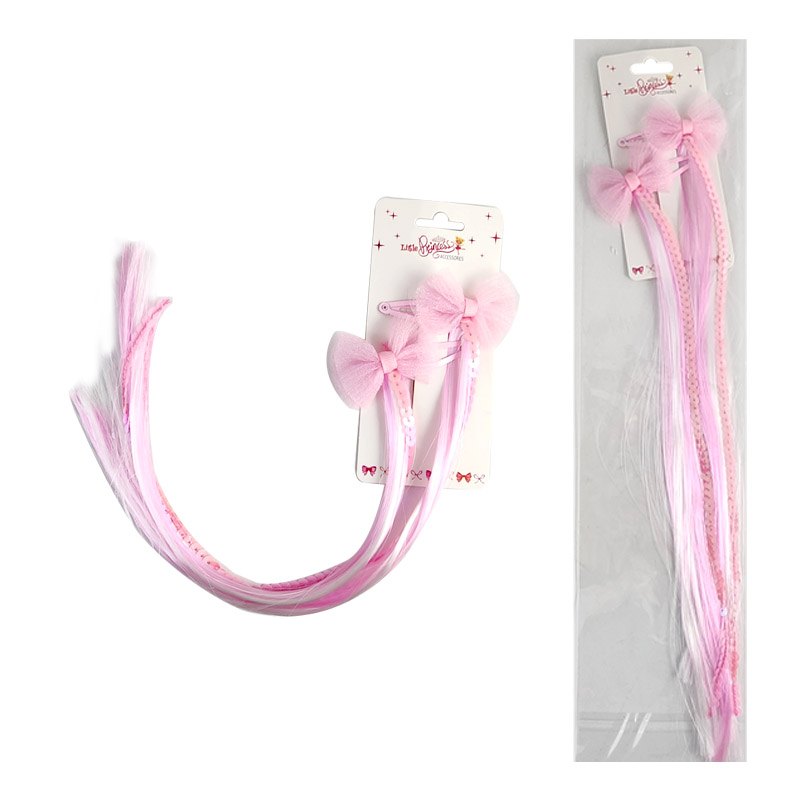 Kids Hair Cilps 2pc with Wig