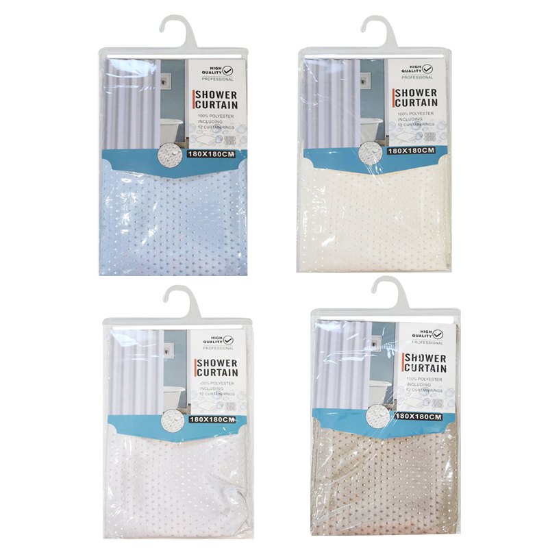 Shower Curtain Assorted Colours Fabric