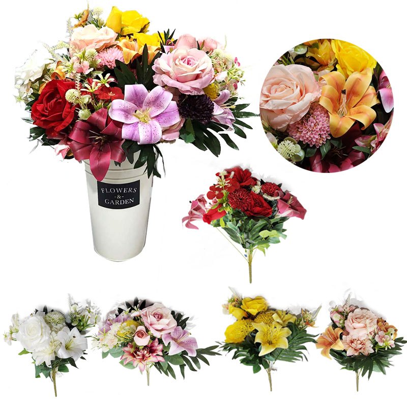 Flower Bouquet - 9Hd Rose&Lily 6 Assorted