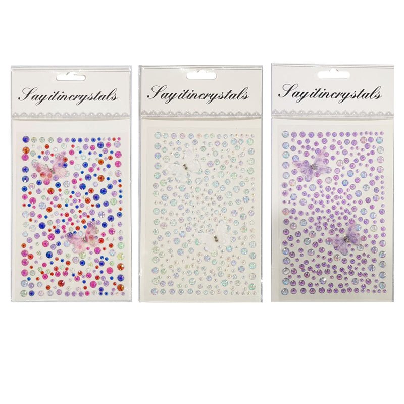 Stickers Diamontes & 2 Butterflies 2 Assorted