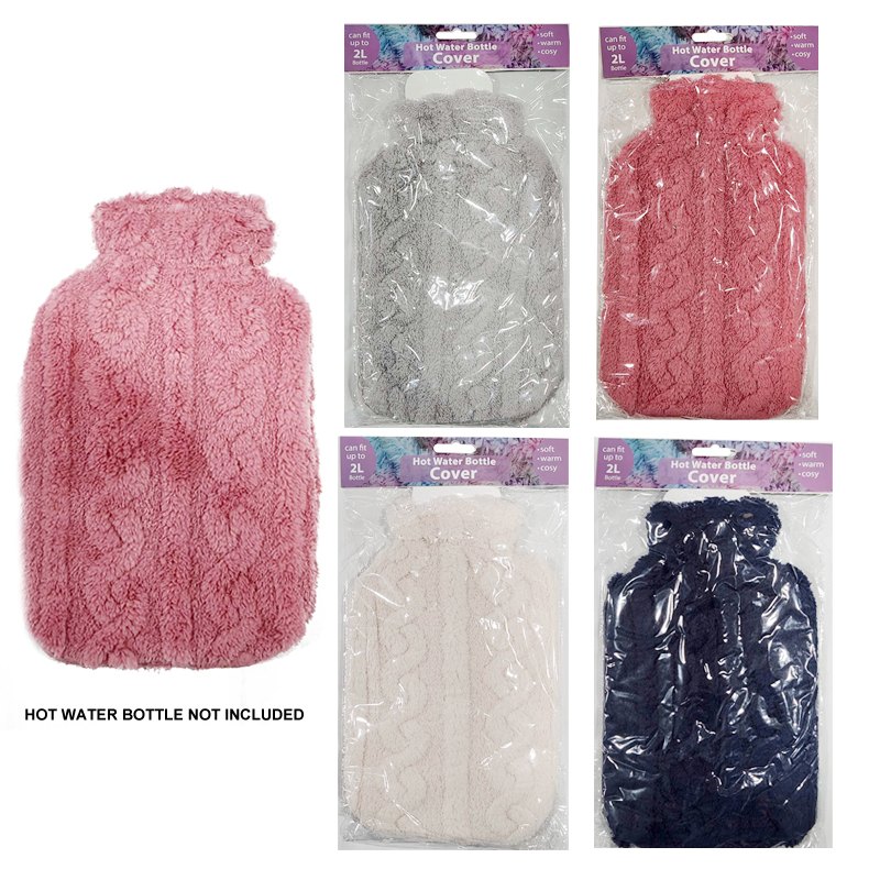 Hot Water Bottle Cover Fluffy Jacquard 34x18cm
