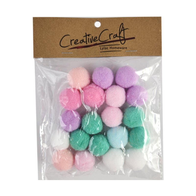 Craft Pompoms 2.5cm 20pk