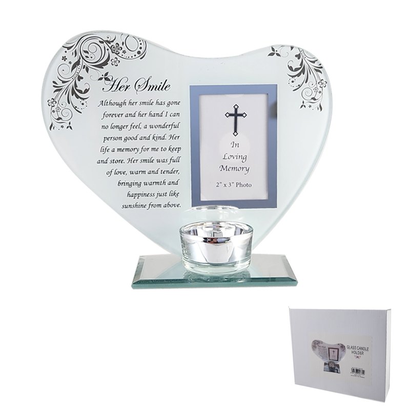 Glass Candle Holder-HER Smile 19x15cm
