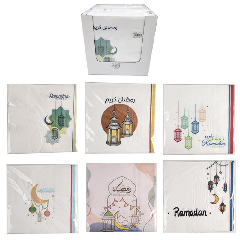Ramadan Paper Napkin 20pk 2pty 33x33" 6 Assorted