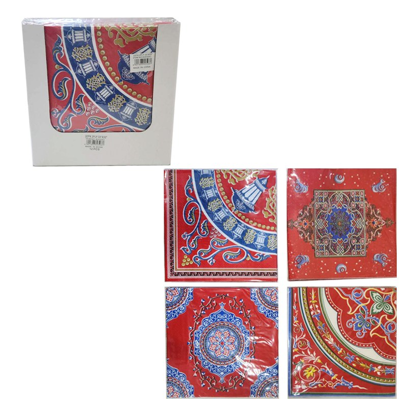 Ramadan Paper Napkin 20pk 2pty 33x33" 4 Assorted