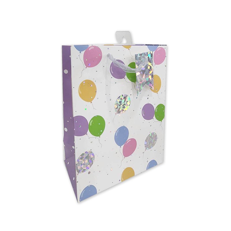 Gift Bag Balloons Gold Stamp L 26x32x10cm