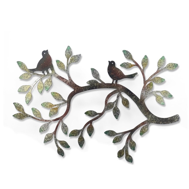 Iron Wall Art Colorful Bird /tree 56x38cm