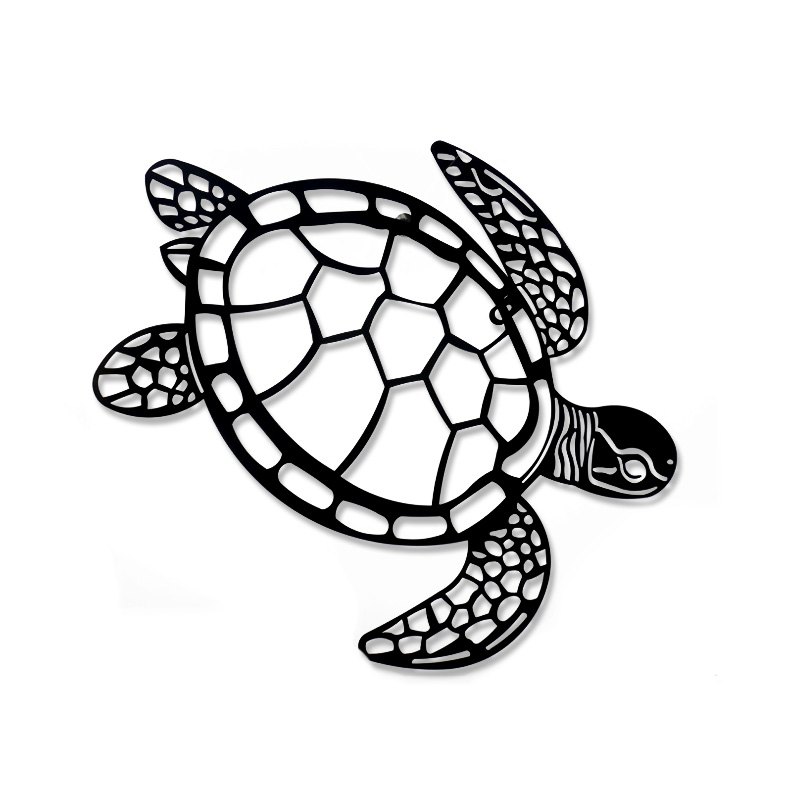 Iron Wall Art Colorful Turtle 50x41cm