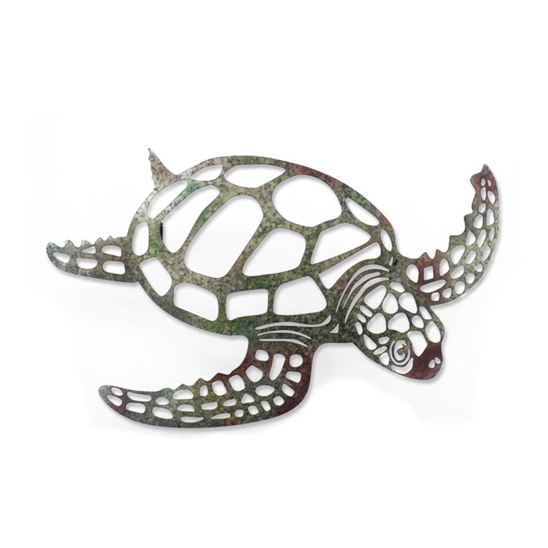Iron Wall Art Colorful Turtle 50x41cm