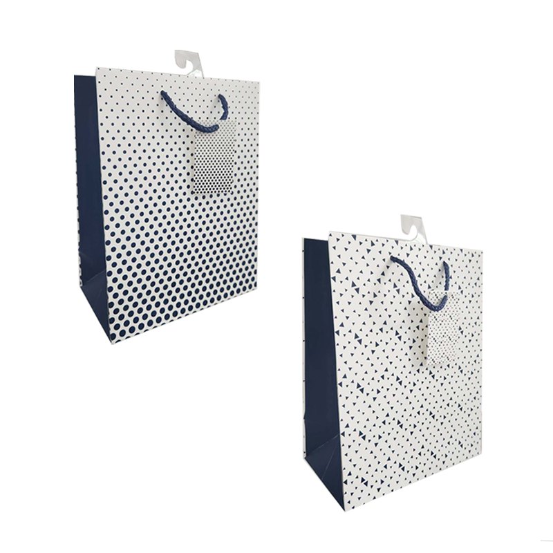 Gift Bag Blue Patterns M 18x23x10cm