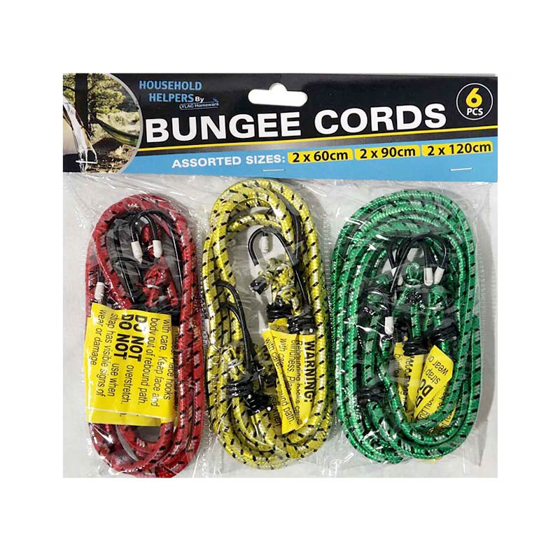 Bungee Cord 6pc 2x60cm 2x90cm 2x120cm