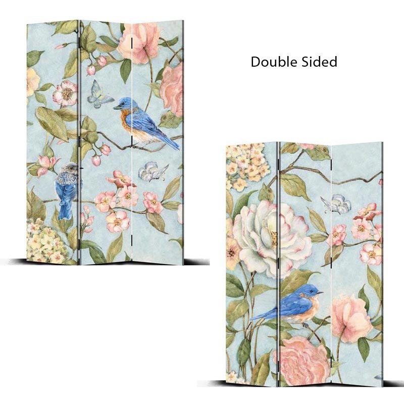 Canvas Screen Blue Wren 38x180x2.5cm